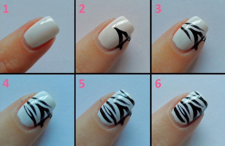 zebra-striped manicure